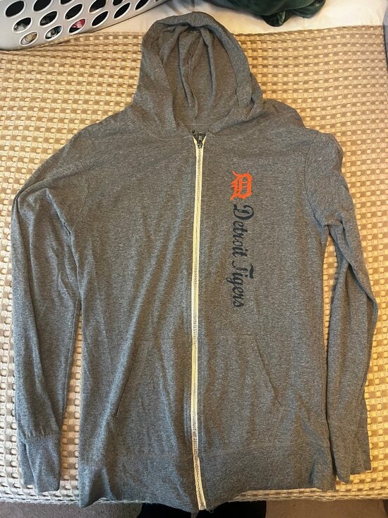Soft as a Grape Tops - Detroit Tigers Zip Up Long Sleeve T-Shirt Size XL